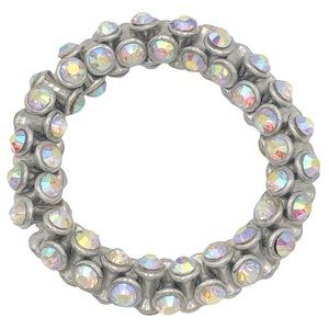 AB Iridescent Rhinestone Trumpet Bead Unique Stretch Bracelet